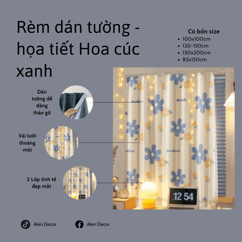 rèm vải 2 lớp trang trí