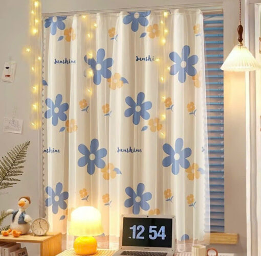 Rèm dán cửa sổ 2 lớp - vải voan & poly cotton