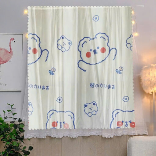 rèm dán cửa sổ 2 lớp - Gấu Kute