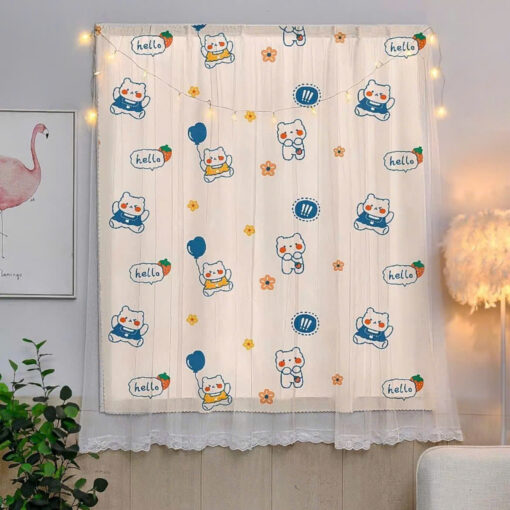 Rèm dán cửa sổ 2 lớp - Gấu Hello