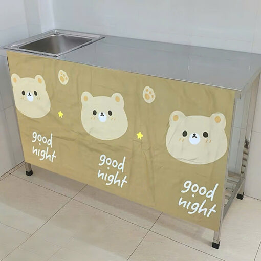 Rèm che bếp dán - Họa tiết gấu HanHan
