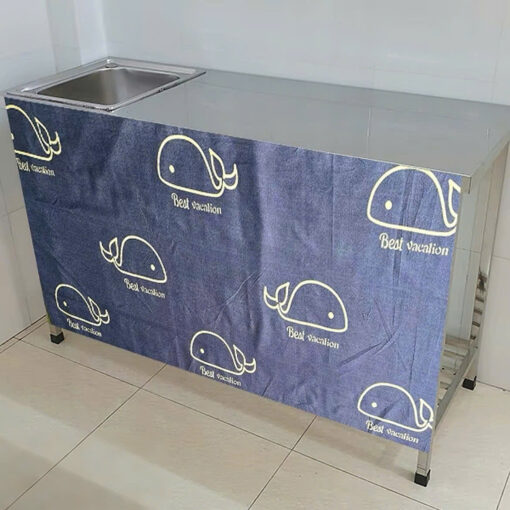 Rèm che bếp dán - Họa tiết cá Mập