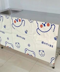 Rèm che bếp dán - Họa tiết Gấu Kute