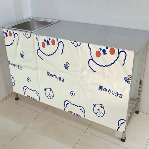 Rèm che bếp dán - Họa tiết Gấu Kute