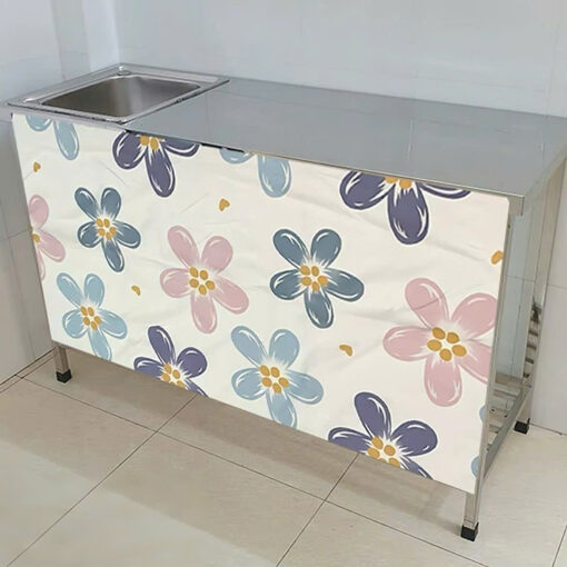 rèm dán bếp hoa mùa hạ