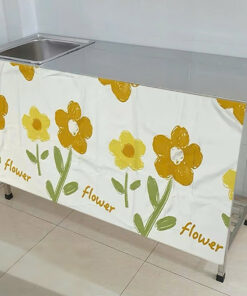 Rèm che bếp dán - Họa tiết Hoa Cam